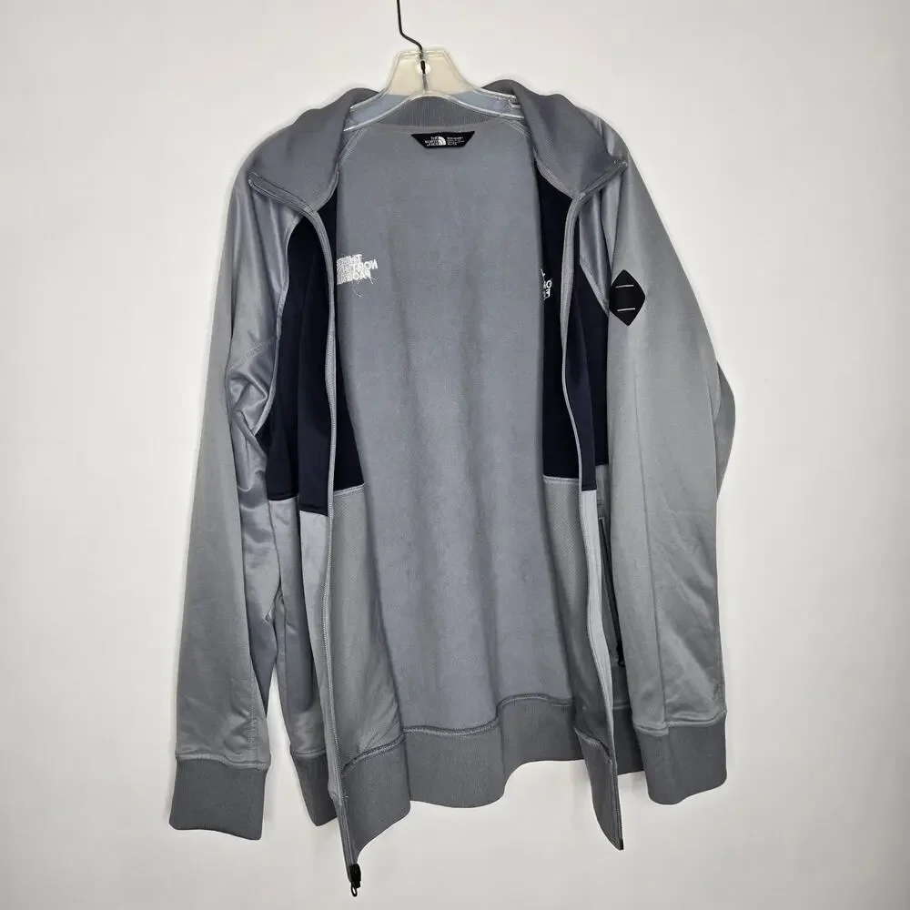 The North Face Men Track Jacket Full Zip Activewear Gray Zip Pockets XL